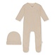 Konges Slojd dio overslag onesie met muts gots silver stripe Konges Slojd dio overslag onesie met muts gots silver stripe