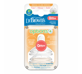 Dr. Brown Options + Speen Fase 1 Brede Halsfles (2 st) Dr. Brown Options + Speen Fase 1 Brede Halsfles (2 st)