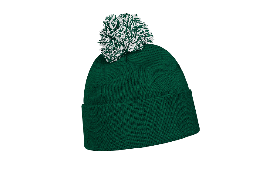 Acrylic Beanie With Pom Pom With Roll Up 4256