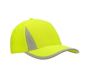 Luminescent Safety Cap With Refelctive Inserts & Trim 100% Polyester 3029