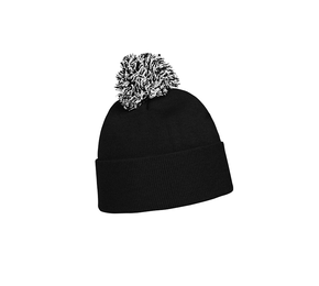 Acrylic Beanie With Pom Pom With Roll Up 4256