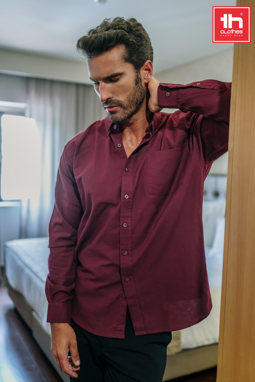 TH Clothes Mens long sleeve oxford shirt Tokyo