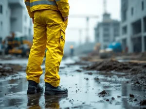Welke veiligheidsnormen moet een regenbroek voor constructiewerk hebben?