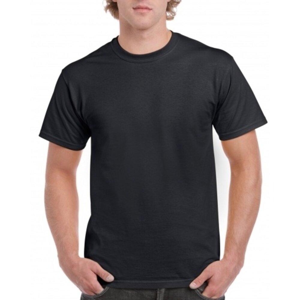 Gildan T-shirt Uomo Ultra Cotton – Bianco/Kelly, Taglia S – Cotone 100% Prelavato, Maniche Corte, Giromanza Nastrata