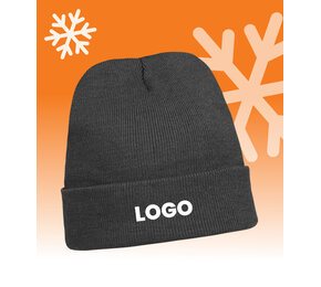 WINTERACTIE: Acrylic Beanie With Roll Up 4243 incl borduring