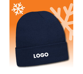 WINTERACTIE: Acrylic Beanie With 3M Thinsulate Lining With Roll Up 3059 incl borduring