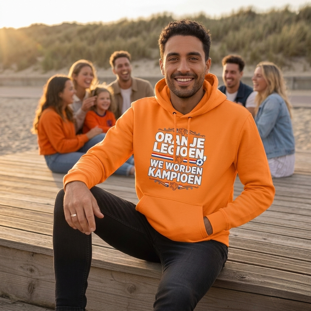 WK hooded sweatshirt  oranje 320 G/m2