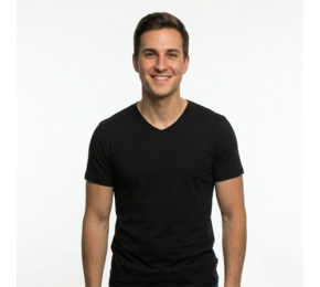 Casual T-shirt Elastaan Fitted V Hals 101012