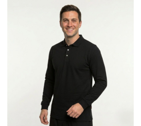 Casual Poloshirt Fitted 210 Gram Lange Mouw 201017