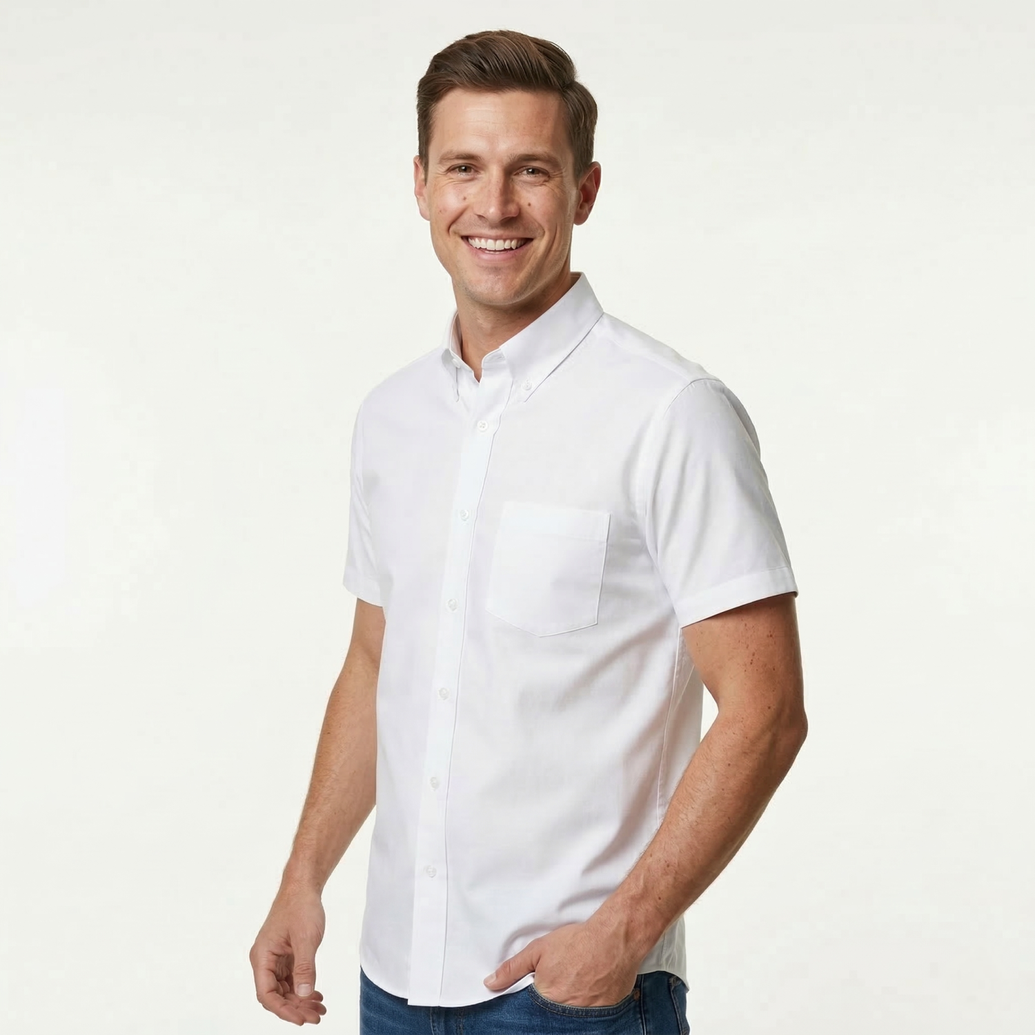 TH Clothes Mens short sleeve Oxford shirt London