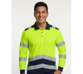 Casual Poloshirt High Vis Bicolor Lange Mouw 203008