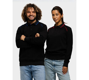 Unisex Everywear Accent Polosweater lange mouwen
