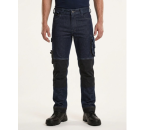 Kyoto Stretch werkjeans met kniezakken