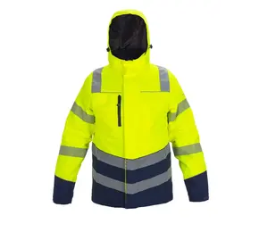 Winterparka Brussel Fluor Geel/Marine
