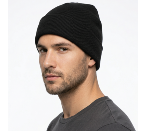 Acrylic Beanie With Roll Up 4262