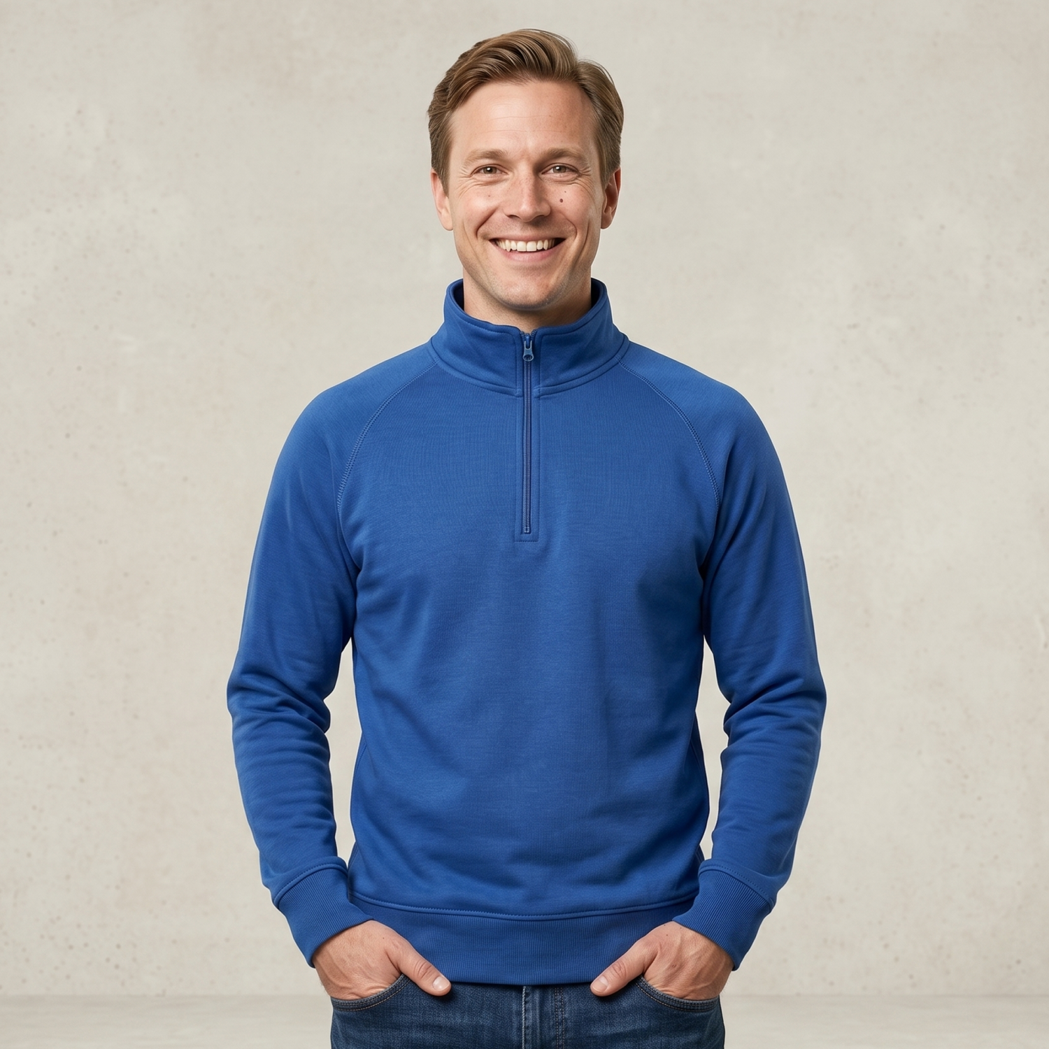 Crossover antes sweatshirt met korte rits 50611