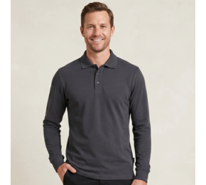 Manila | crossover poloshirt, met lange mouwen 50206