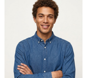 Denim shirt heren overhemd lange mouwen STWM967