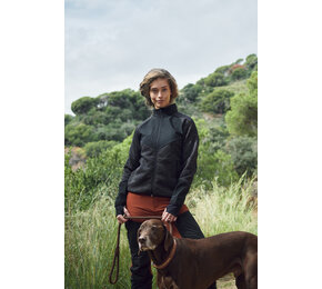 Haines Ladies fleecejack met softshell vlakken