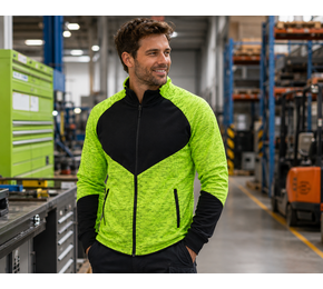 Haines Men fleecejack met softshell vlakken