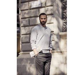 Basic Polo Sweater Unisex knopen sluiting