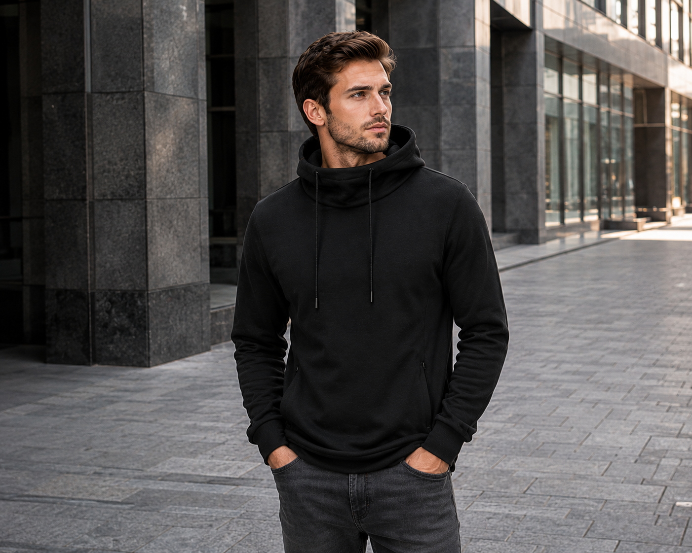 Hobart Men sweater met hoge kraag