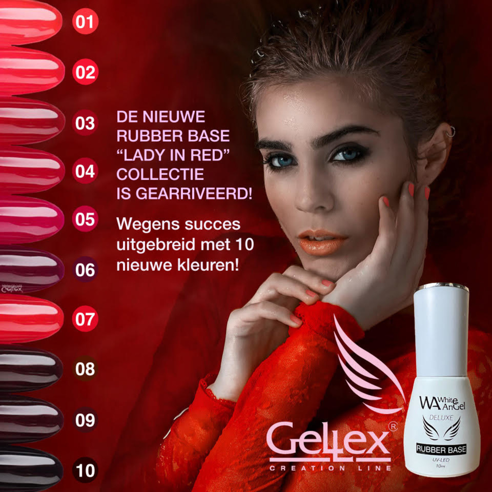 Gellex Rubber Base - Lady In Red Collectie 10ml