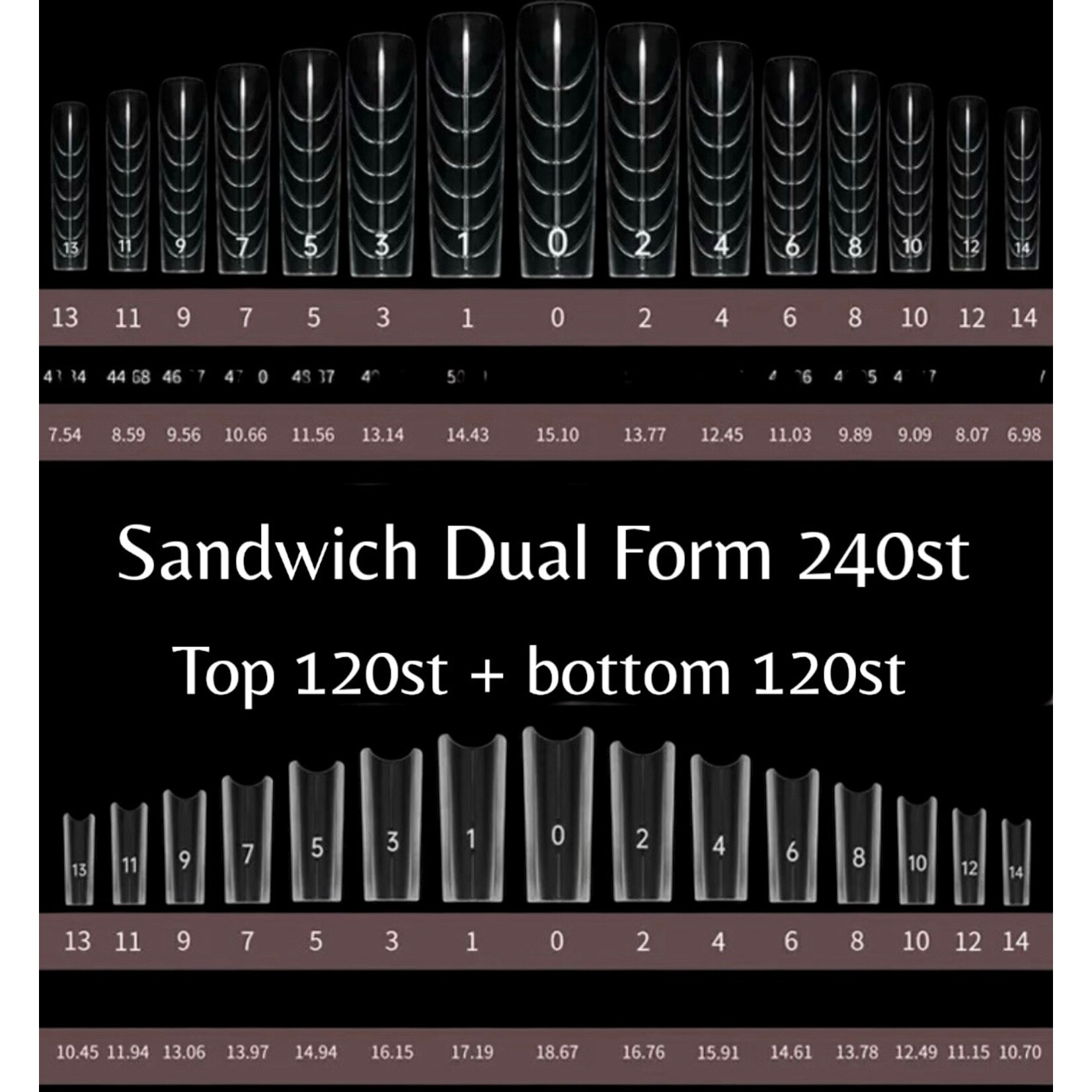 Gellex Sandwich Dual Nail Form  – Square - 240 st.