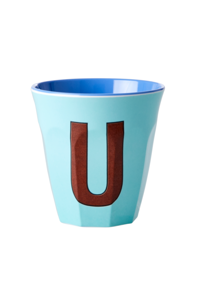 Melamine Cup with the Letter U - Mint