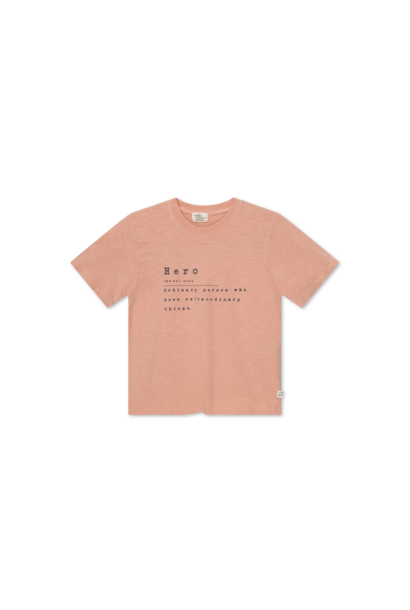 Slub Print T-Shirt Hero Peach