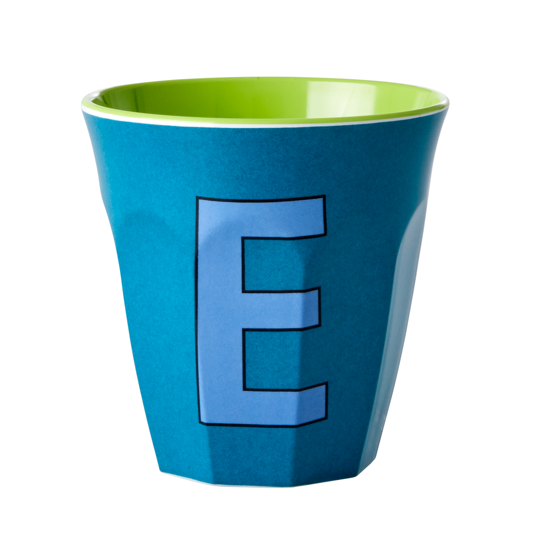 Melamine Cup with the Letter E - Emerald Green-1