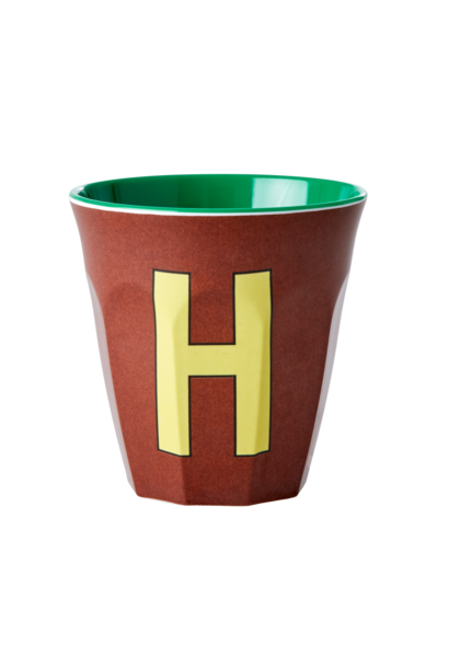 Melamine Cup with the Letter H - Brown