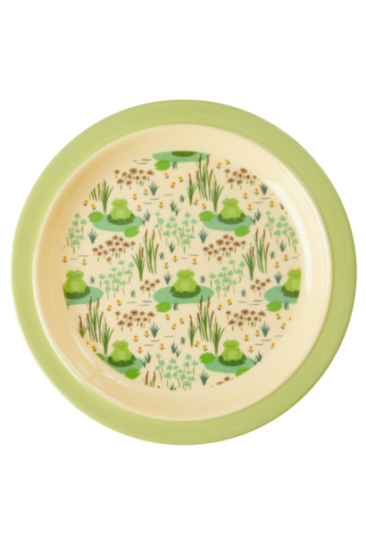 Melamine Kids Lunch Plate with Frog Print