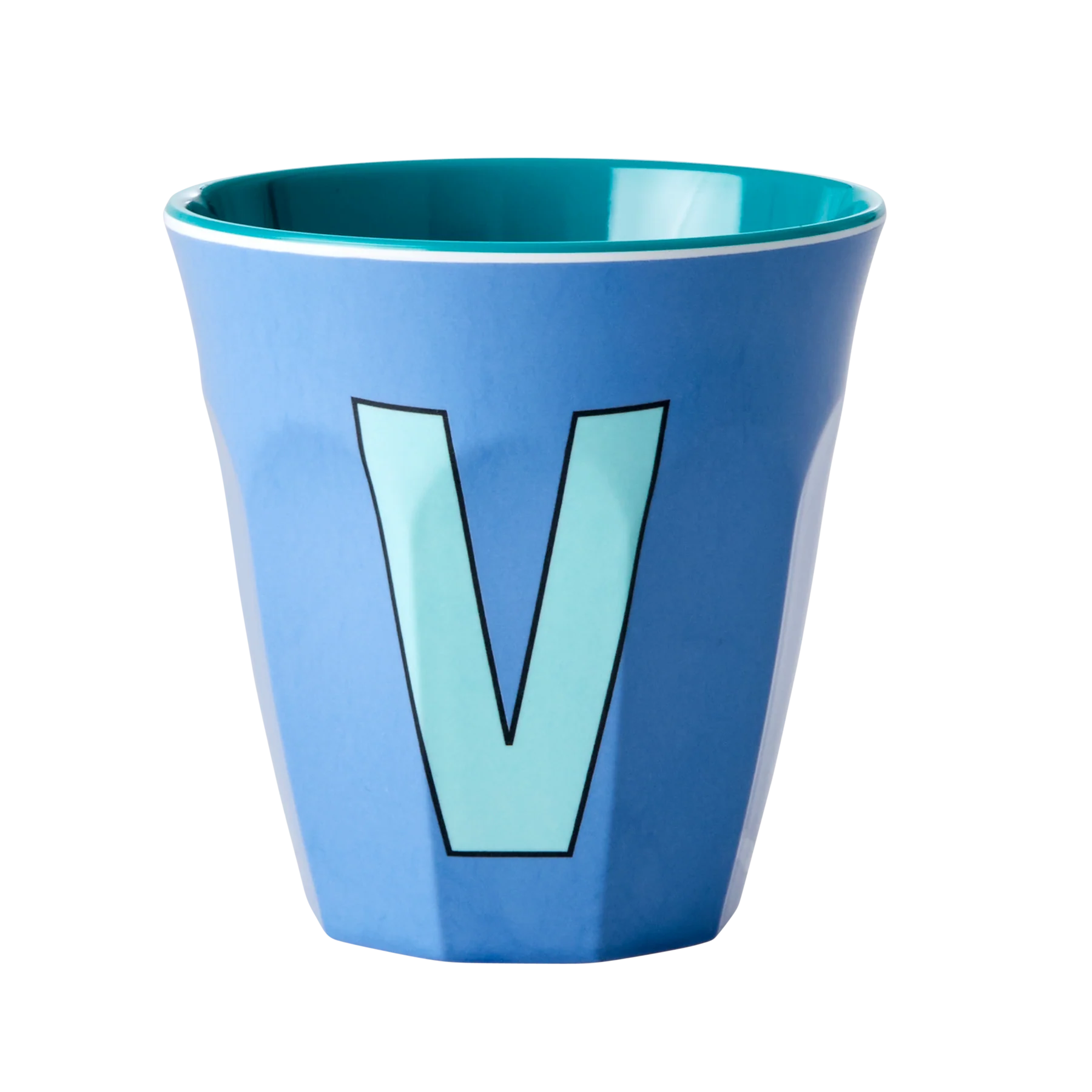 Melamine Cup with the Letter V - New Dusty Blue-1