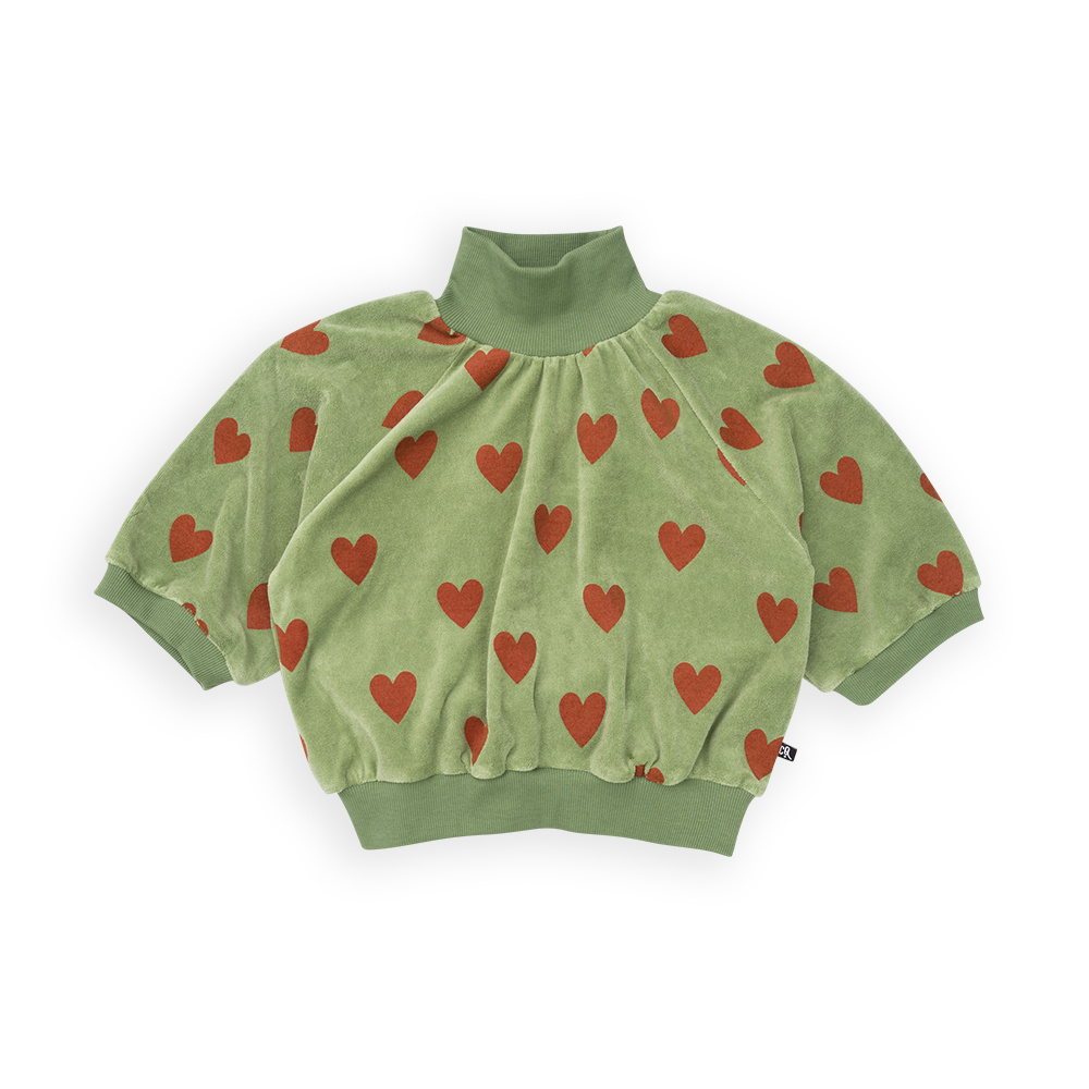 Hearts - girls sweater turtleneck (velvet light)-1