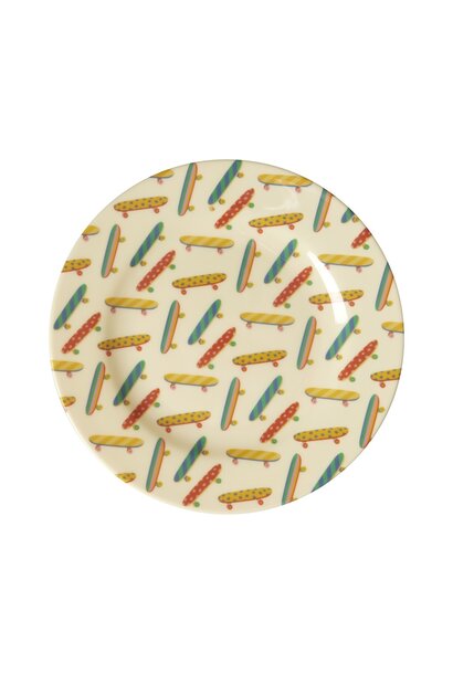 Melamine Kids Plate with Skateboard