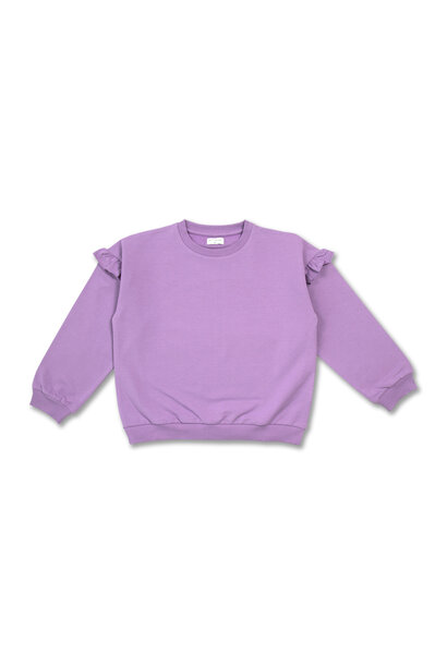 Romantic Ruffle Sweater Pastel Lavender