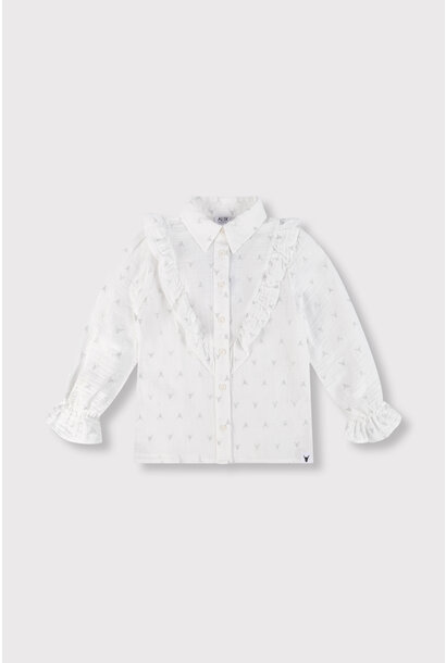 Kids Woven Glitter Bull Ruffle Blouse