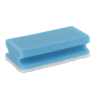 Schuurspons met greep set à 10 ca. 140x70x42 mm blauw / wit