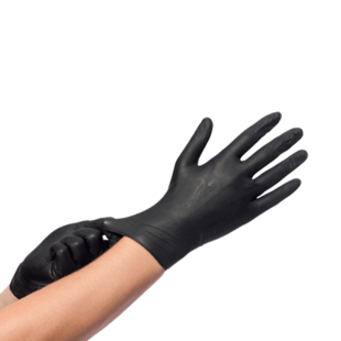 Handschoen Nitryl zwart ongepoederd M ds 100 pc