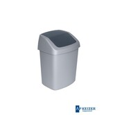 Afvalbak Swing 15 liter. Zilver/Antraciet