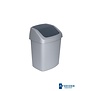 Afvalbak Swing 15 liter. Zilver/Antraciet