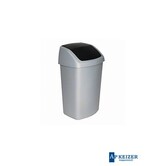 Afvalbak Swing 50 liter. Zilver / Antraciet