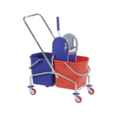 Mopwagen chroom 2 x 25 liter emmer incl. pers