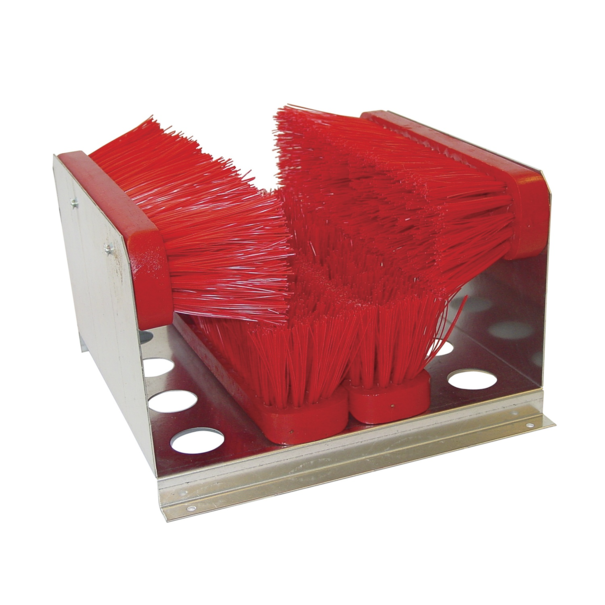 Schoenveger 350 x 320 x 220 mm. gegalvaniseerd 4 borstels