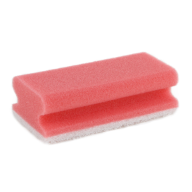 Schuurspons met greep set à 10 ca. 140x70x42 mm rood / wit
