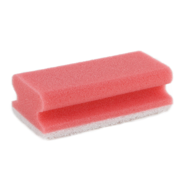 Schuurspons met greep set à 10 ca. 140x70x42 mm rood / wit