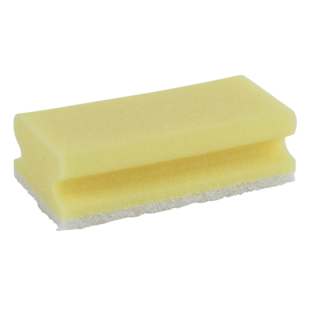 Schuurspons met greep set à 10 ca. 140x70x42 mm geel / wit
