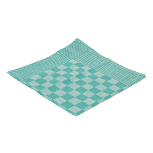 Theedoek groen geblokt set a 6 st 65 x 65 cm