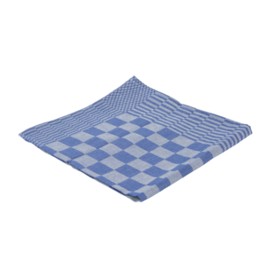 Theedoek blauw geblokt set a 6 st 65 x 65 cm